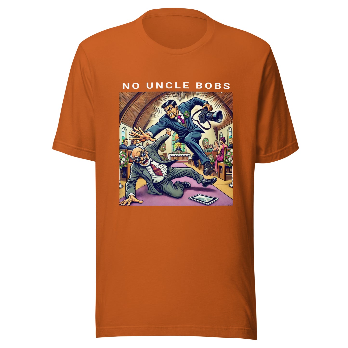 No Uncle Bobs Wedding Photography T-Shirt - White Text