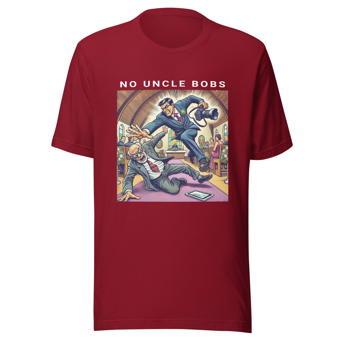 No Uncle Bobs Wedding Photography T-Shirt - White Text