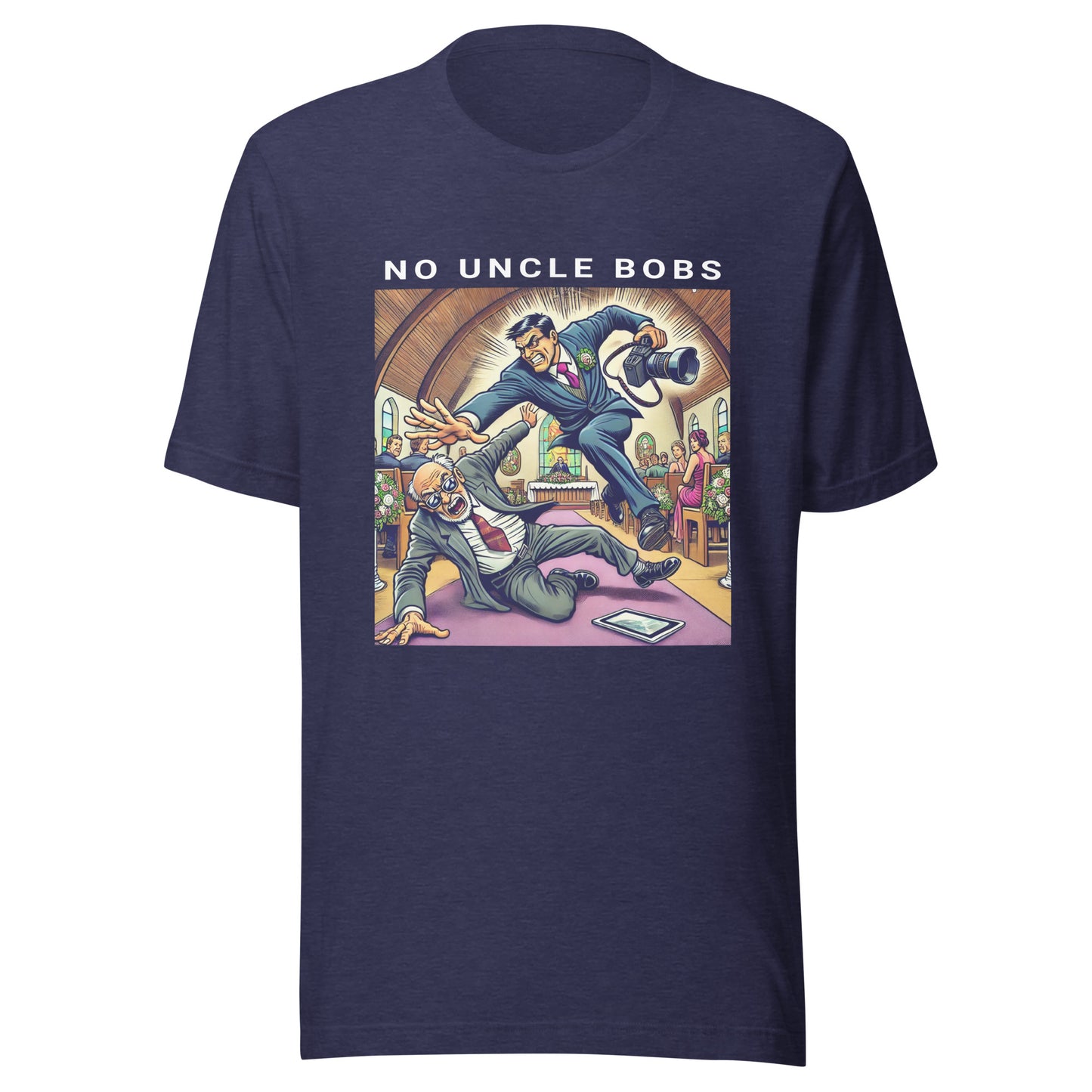 No Uncle Bobs Wedding Photography T-Shirt - White Text