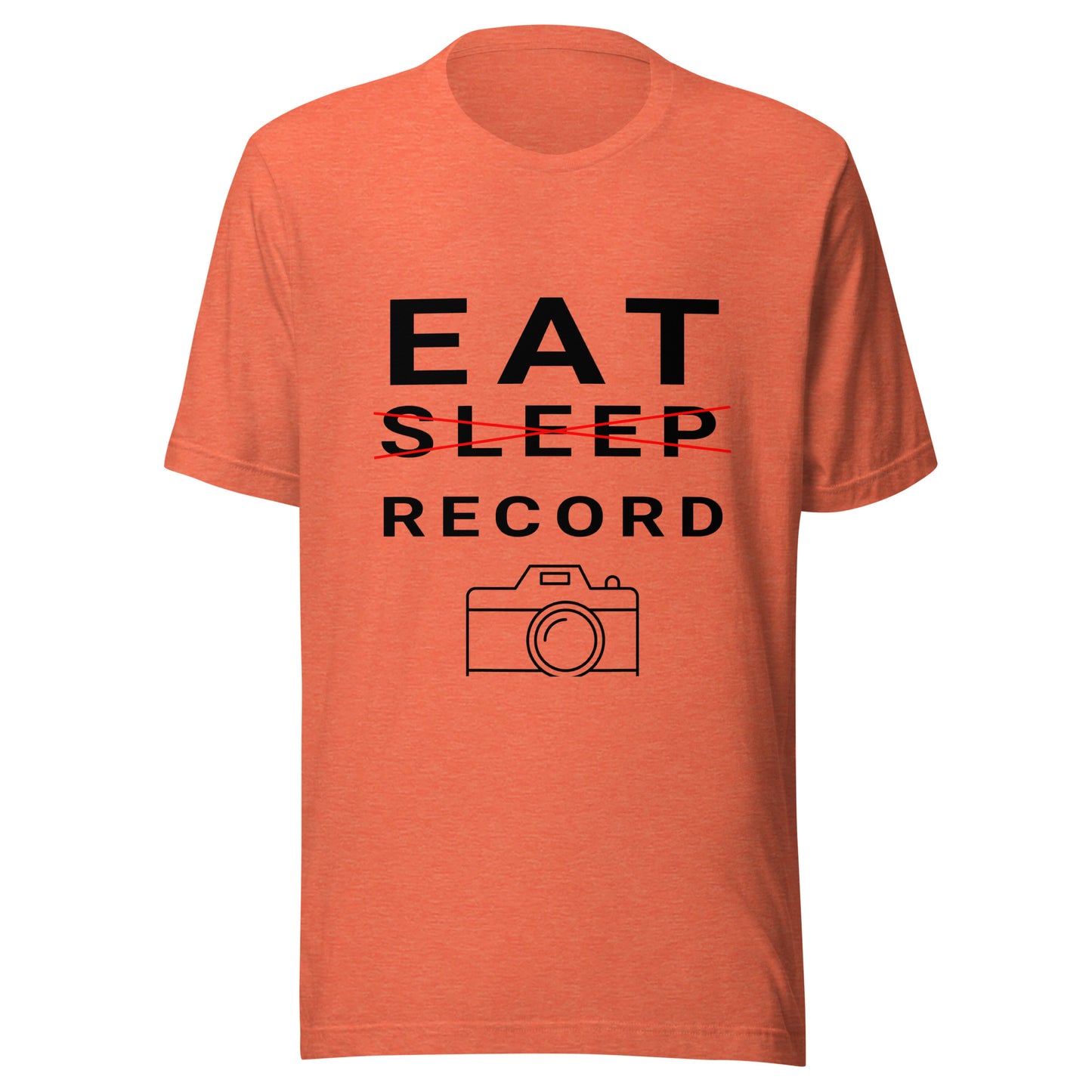 Eat/Sleep/Record Videography T-shirt - Black Text