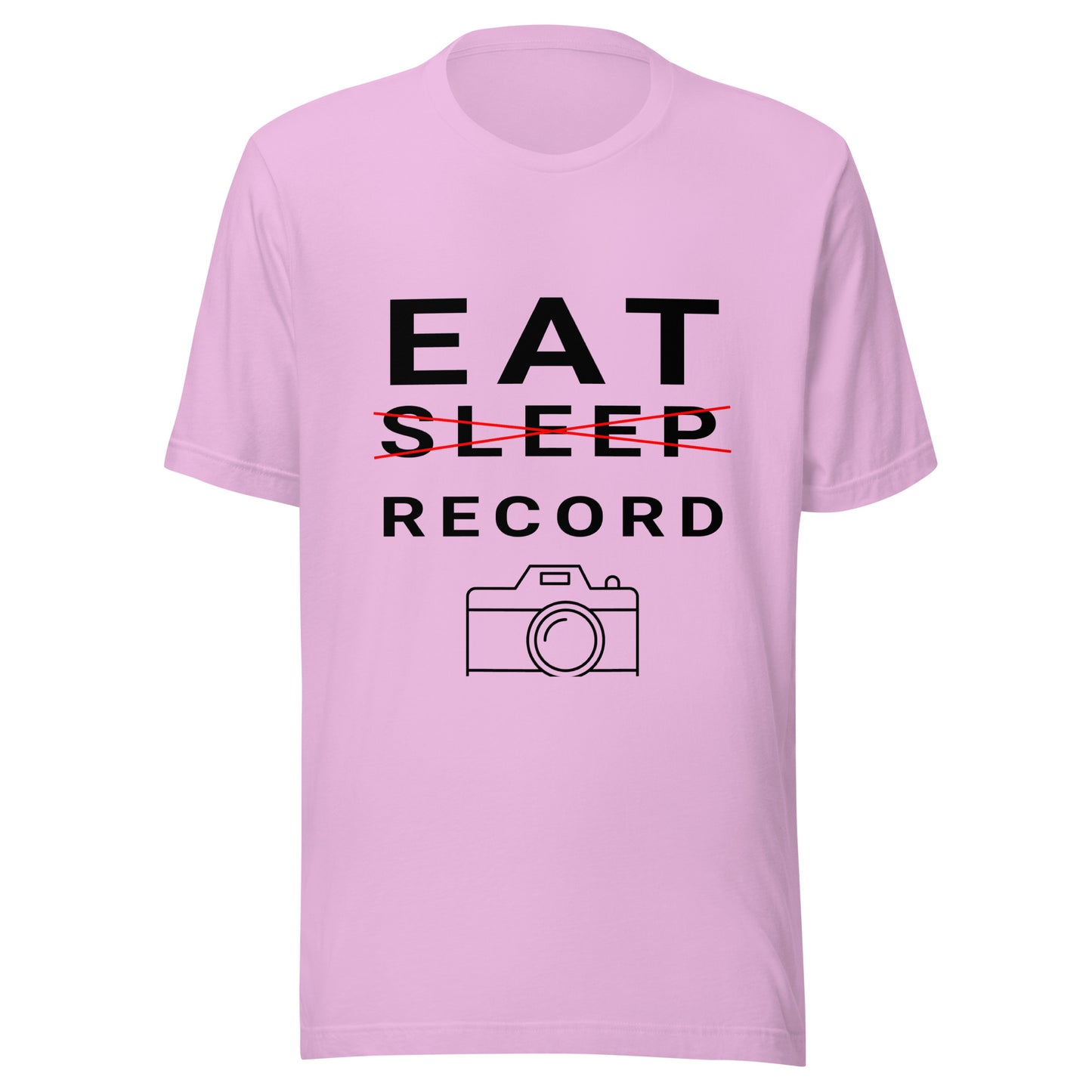Eat/Sleep/Record Videography T-shirt - Black Text