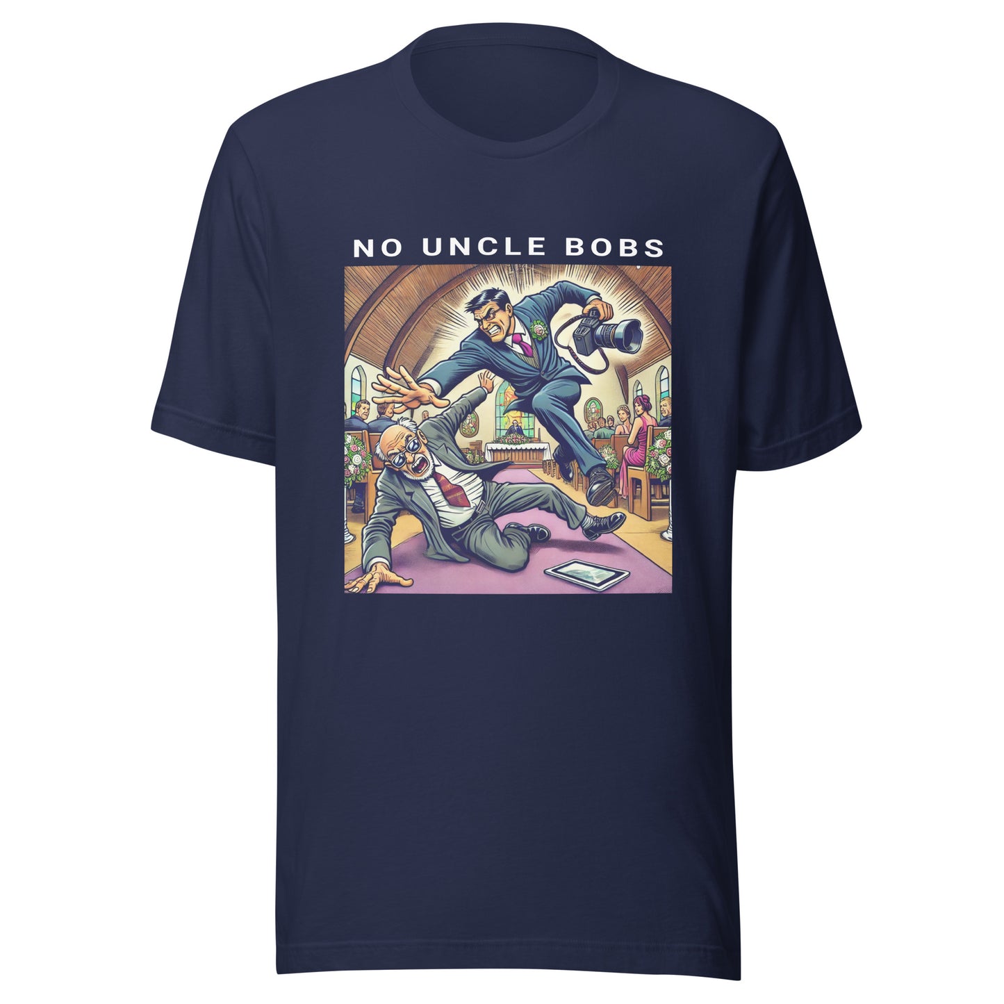 No Uncle Bobs Wedding Photography T-Shirt - White Text