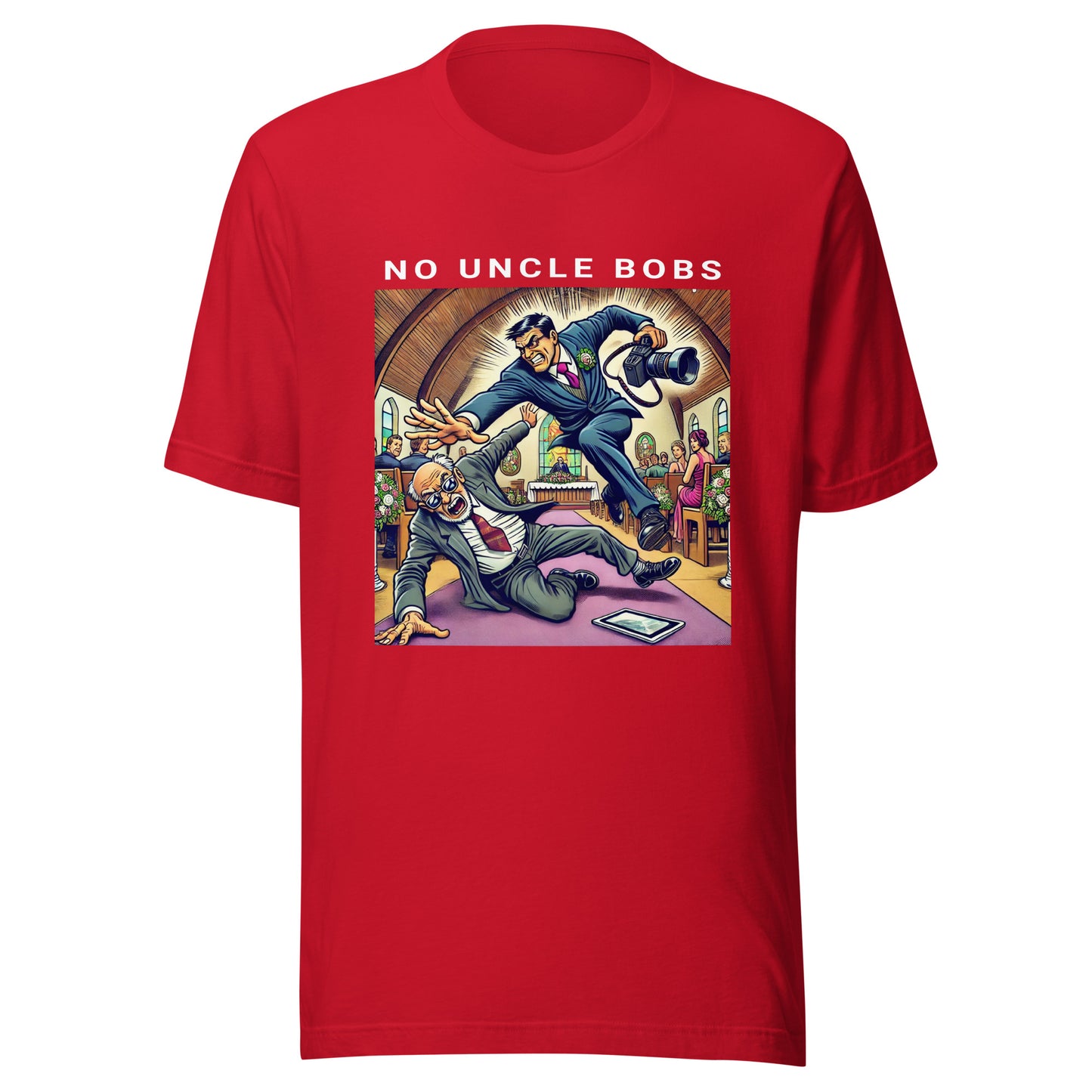 No Uncle Bobs Wedding Photography T-Shirt - White Text