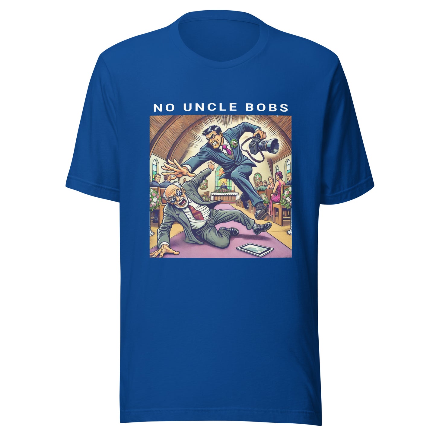 No Uncle Bobs Wedding Photography T-Shirt - White Text