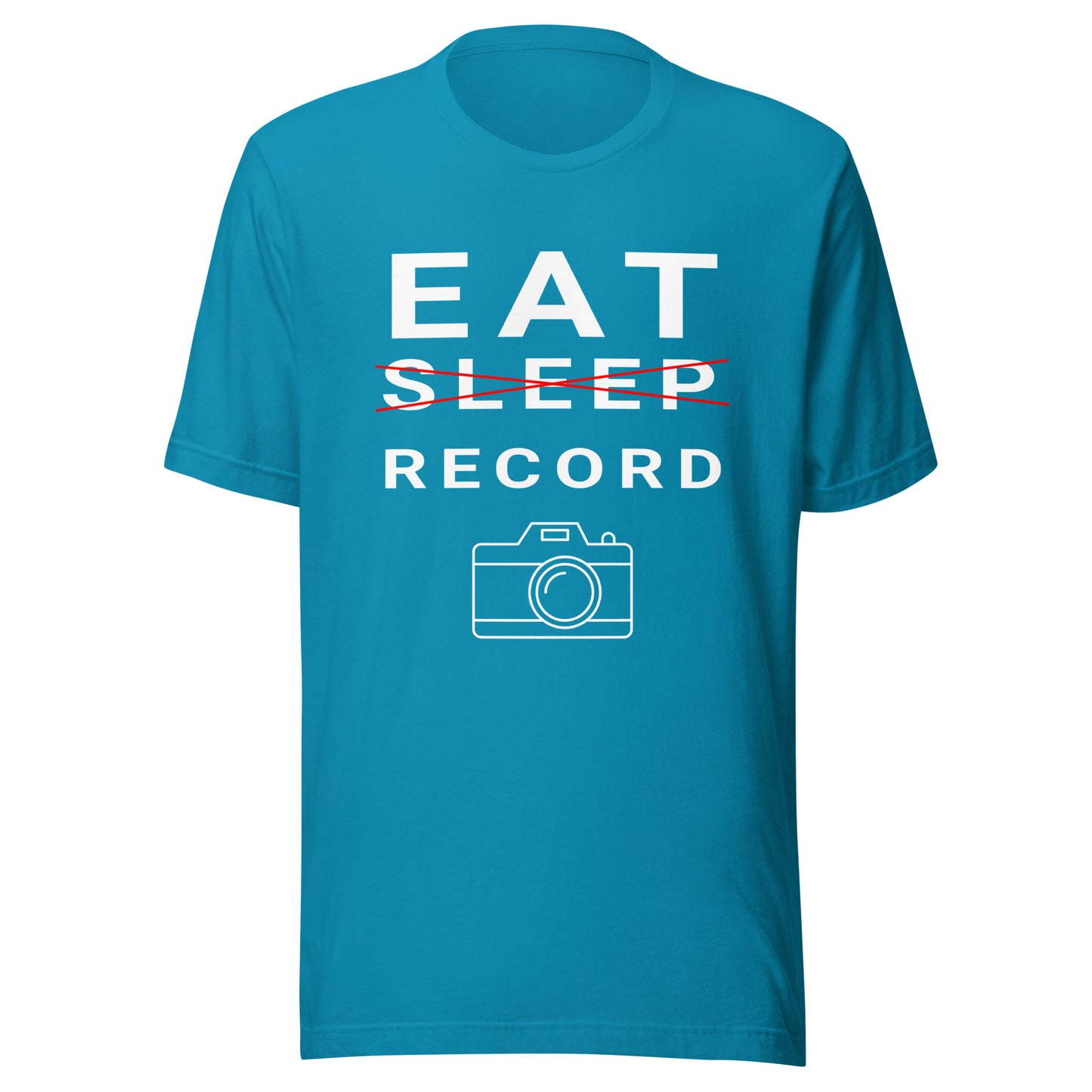 Eat/Sleep/Record Videography T-shirt - White Text