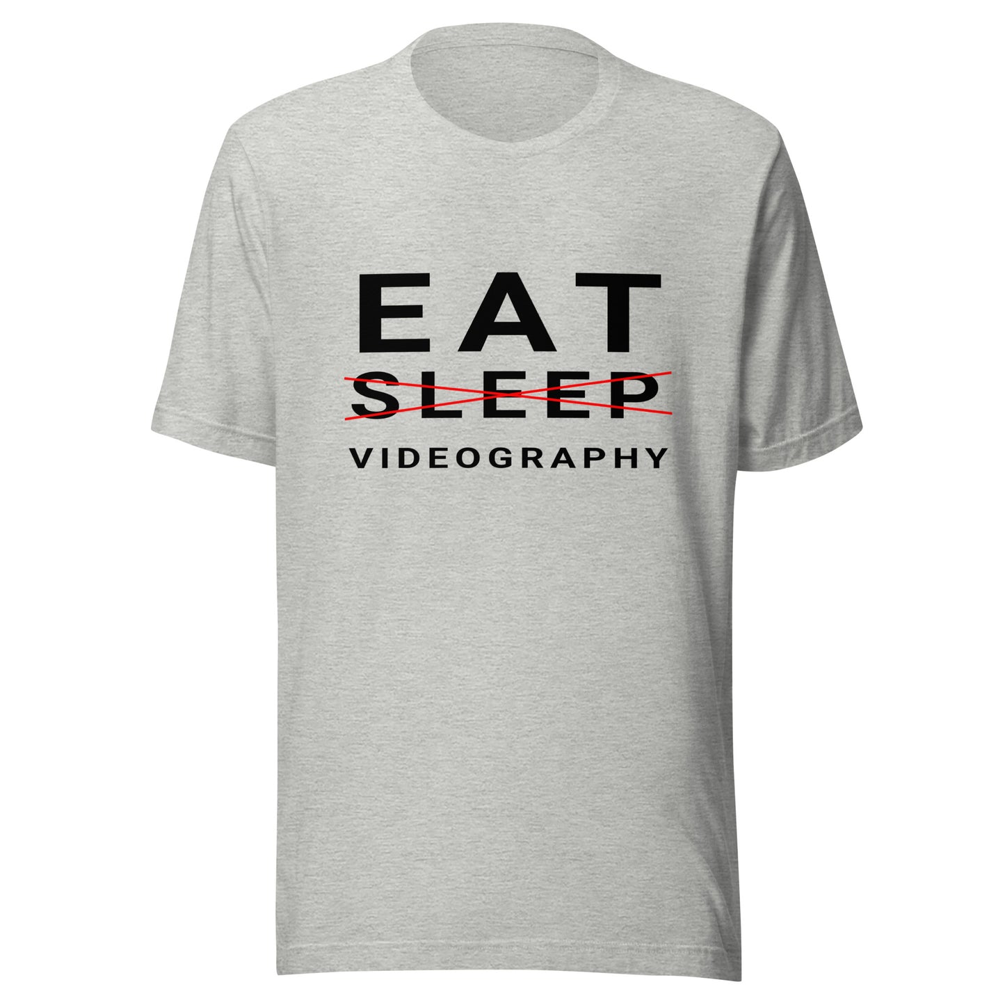 Eat/Sleep/Videography T-shirt - Black Text