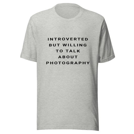 Introverted Photography T-shirt - Black Text