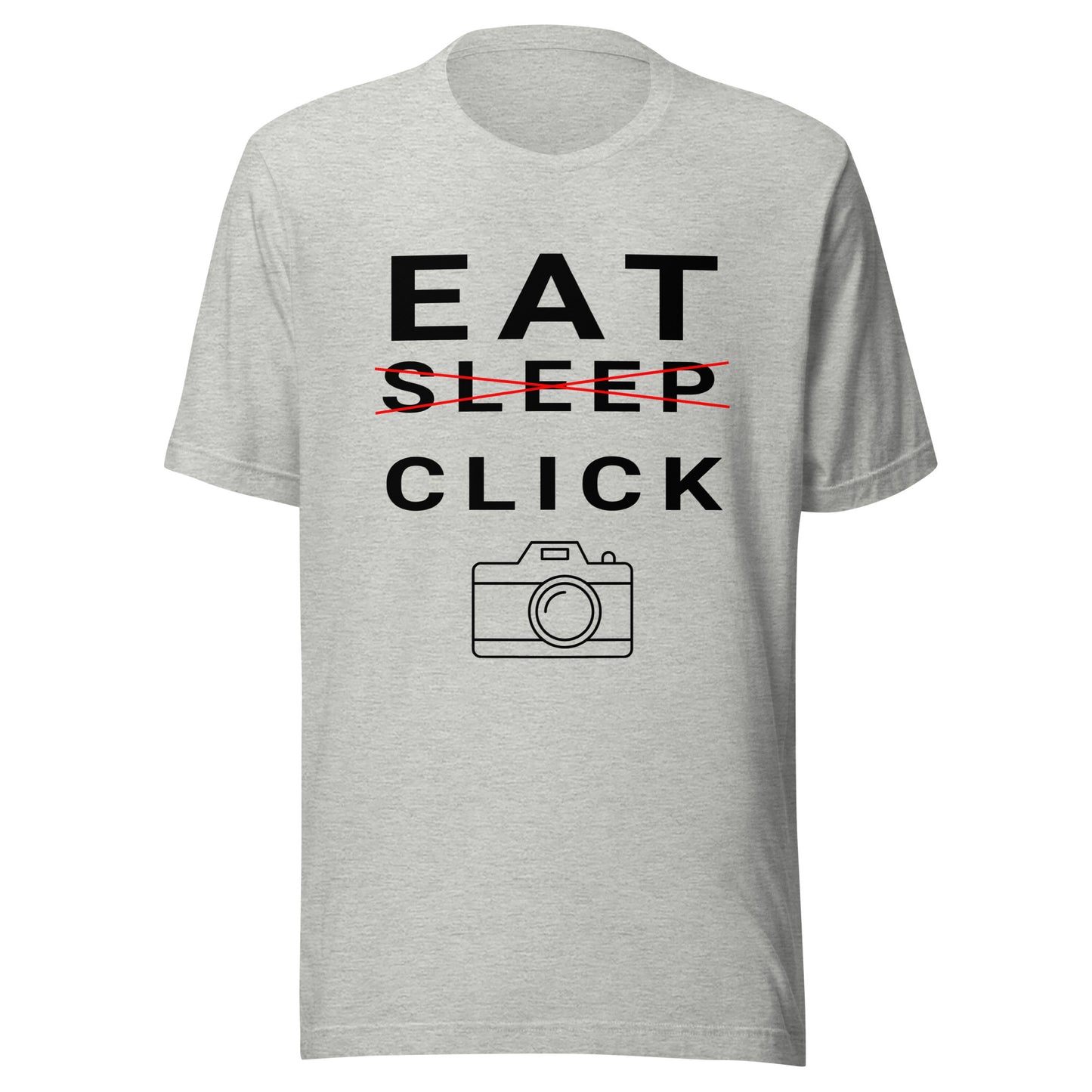 Eat/Sleep/Click Photography T-shirt - Black Text