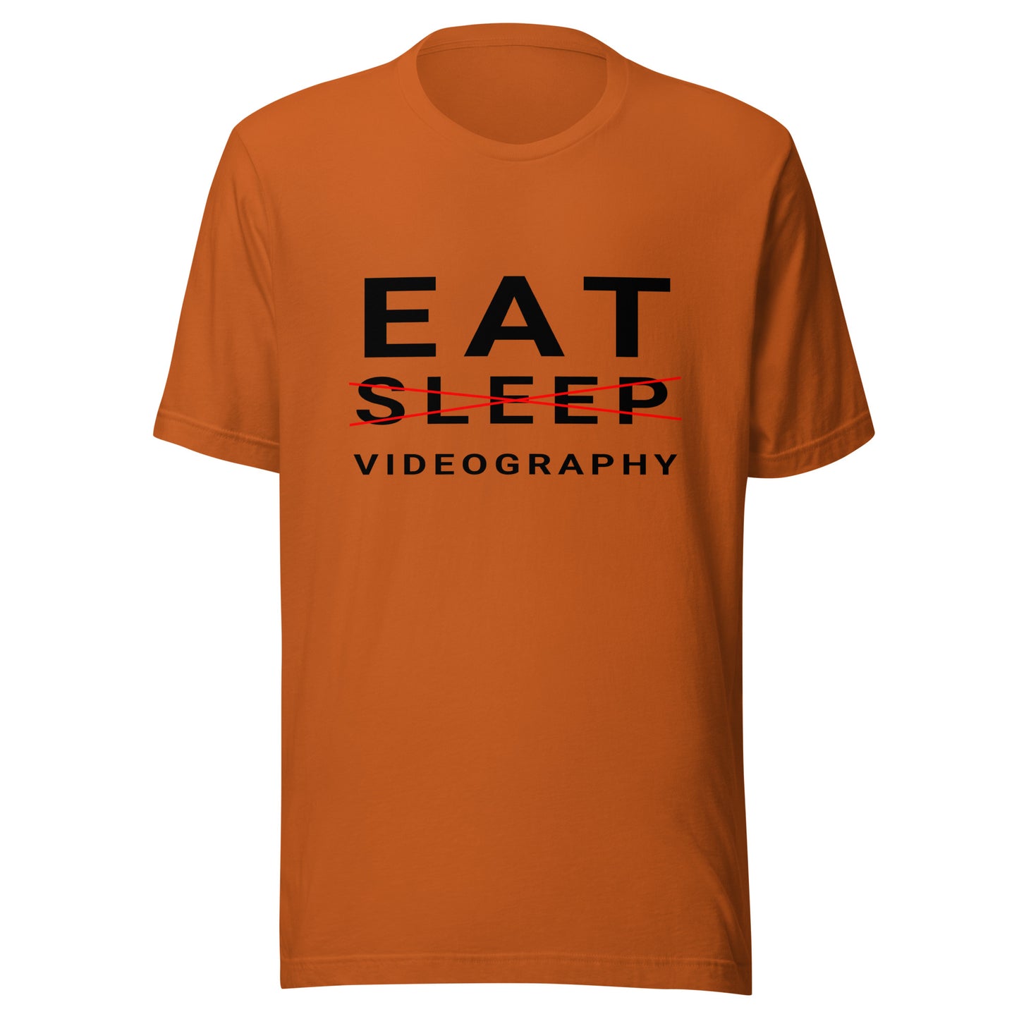 Eat/Sleep/Videography T-shirt - Black Text