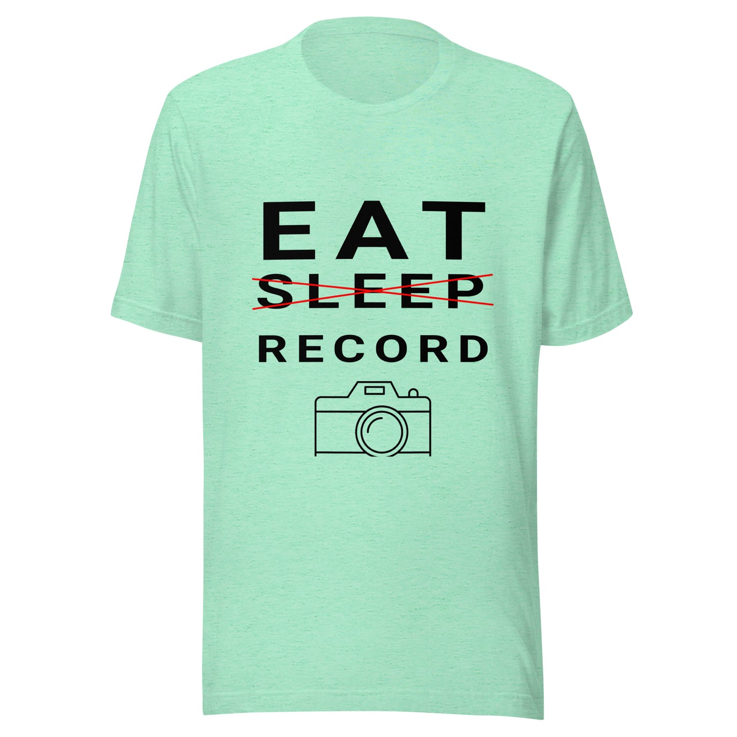 Eat/Sleep/Record Videography T-shirt - Black Text