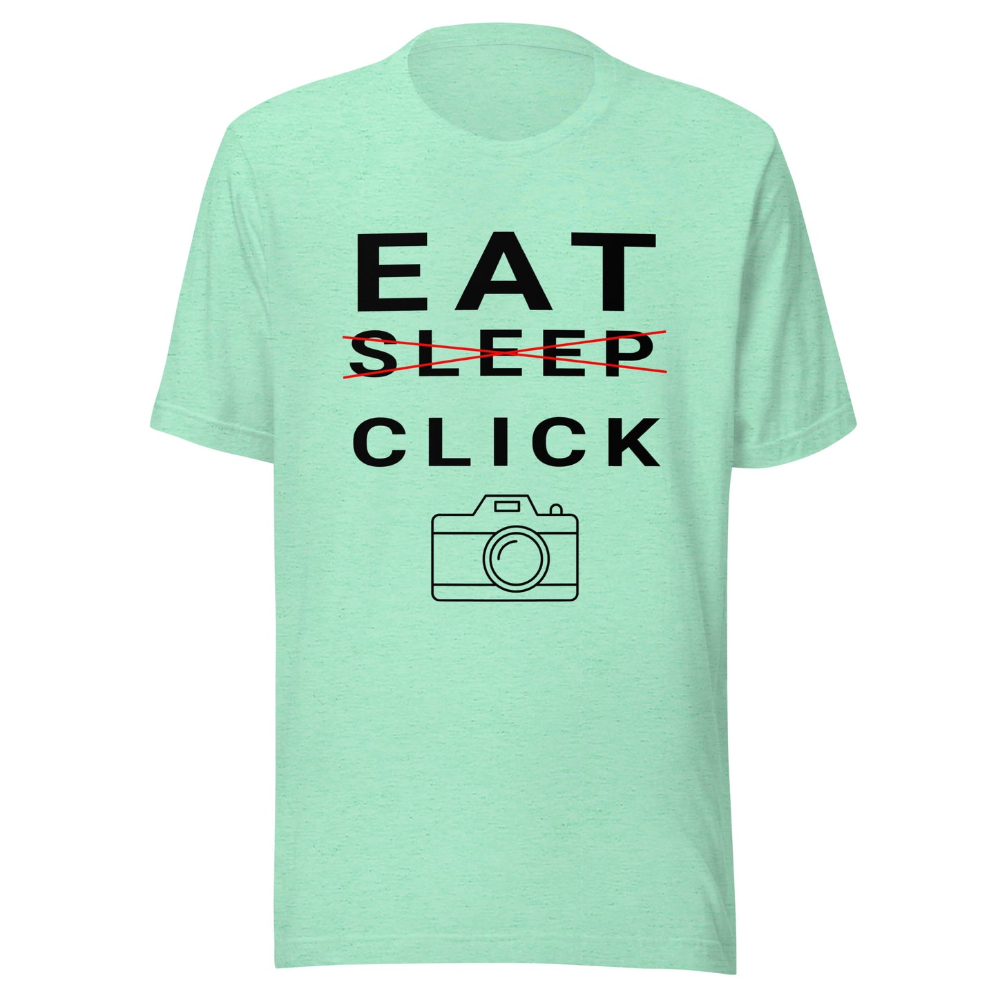 Eat/Sleep/Click Photography T-shirt - Black Text