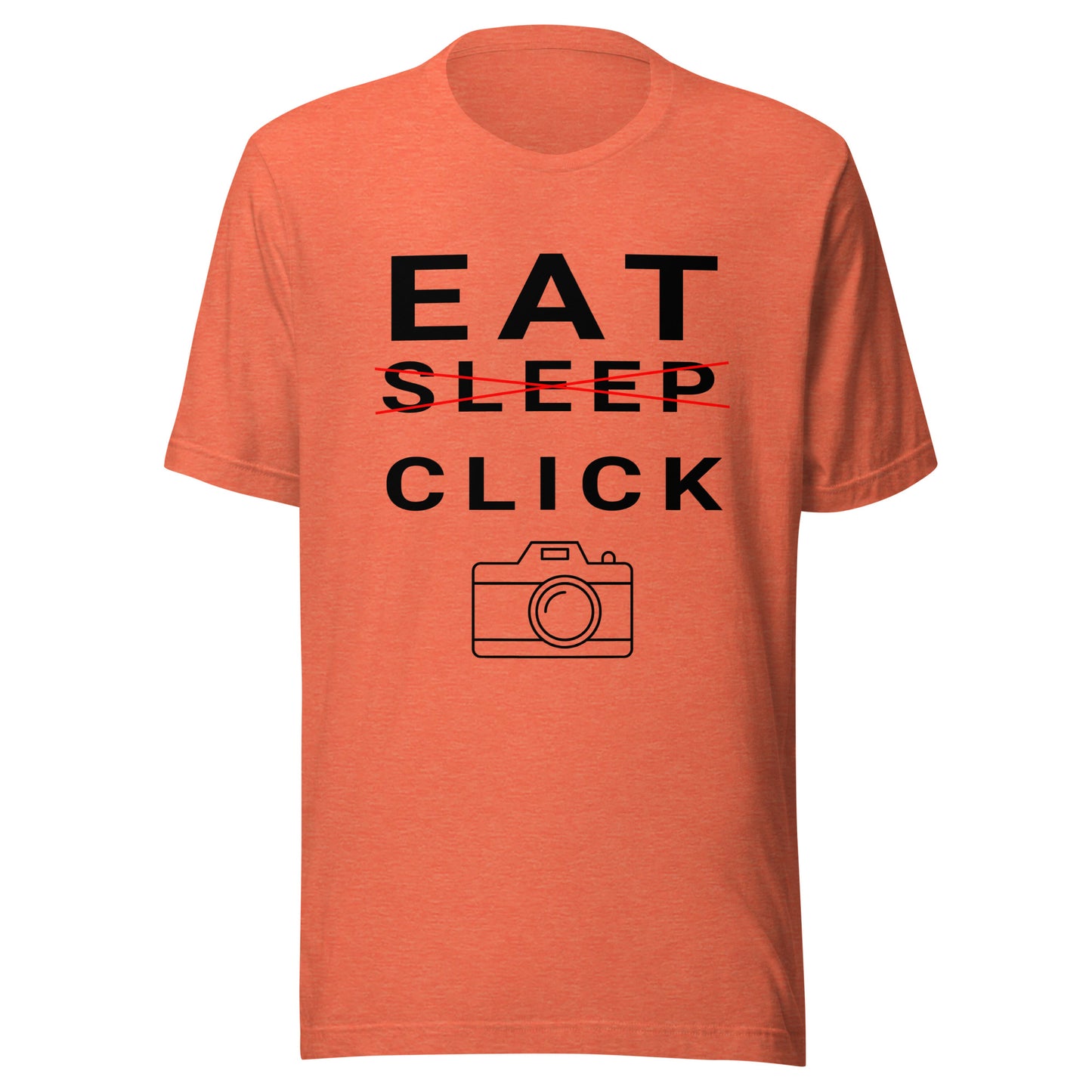 Eat/Sleep/Click Photography T-shirt - Black Text