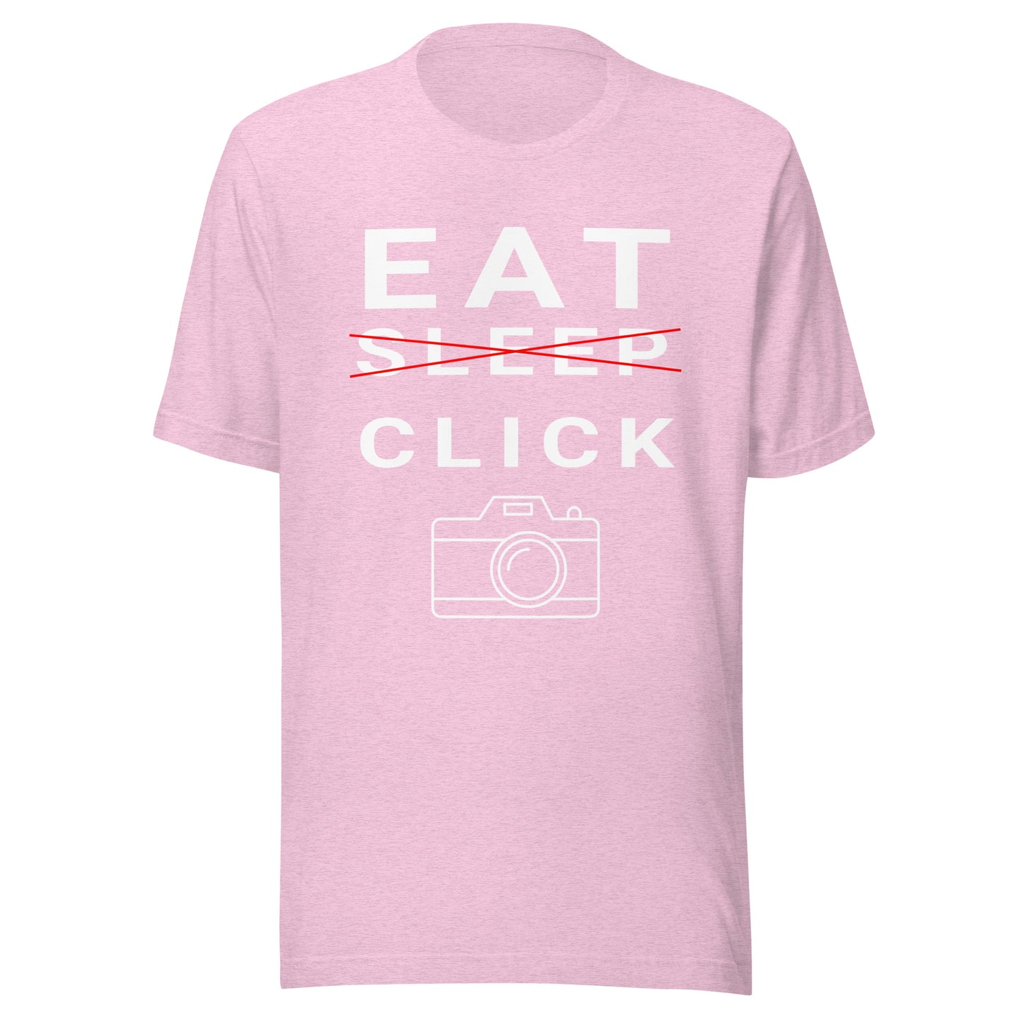 Eat/Sleep/Click Photography T-shirt - White Text