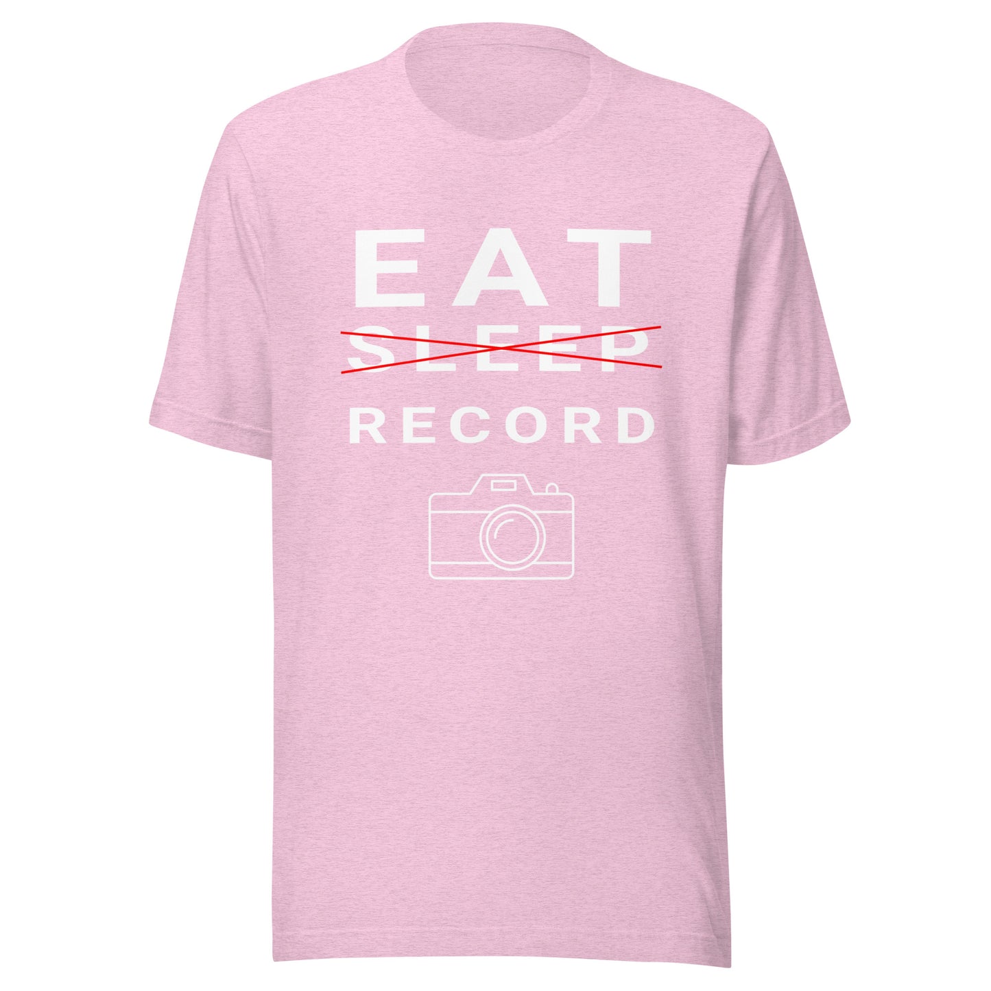 Eat/Sleep/Record Videography T-shirt - White Text