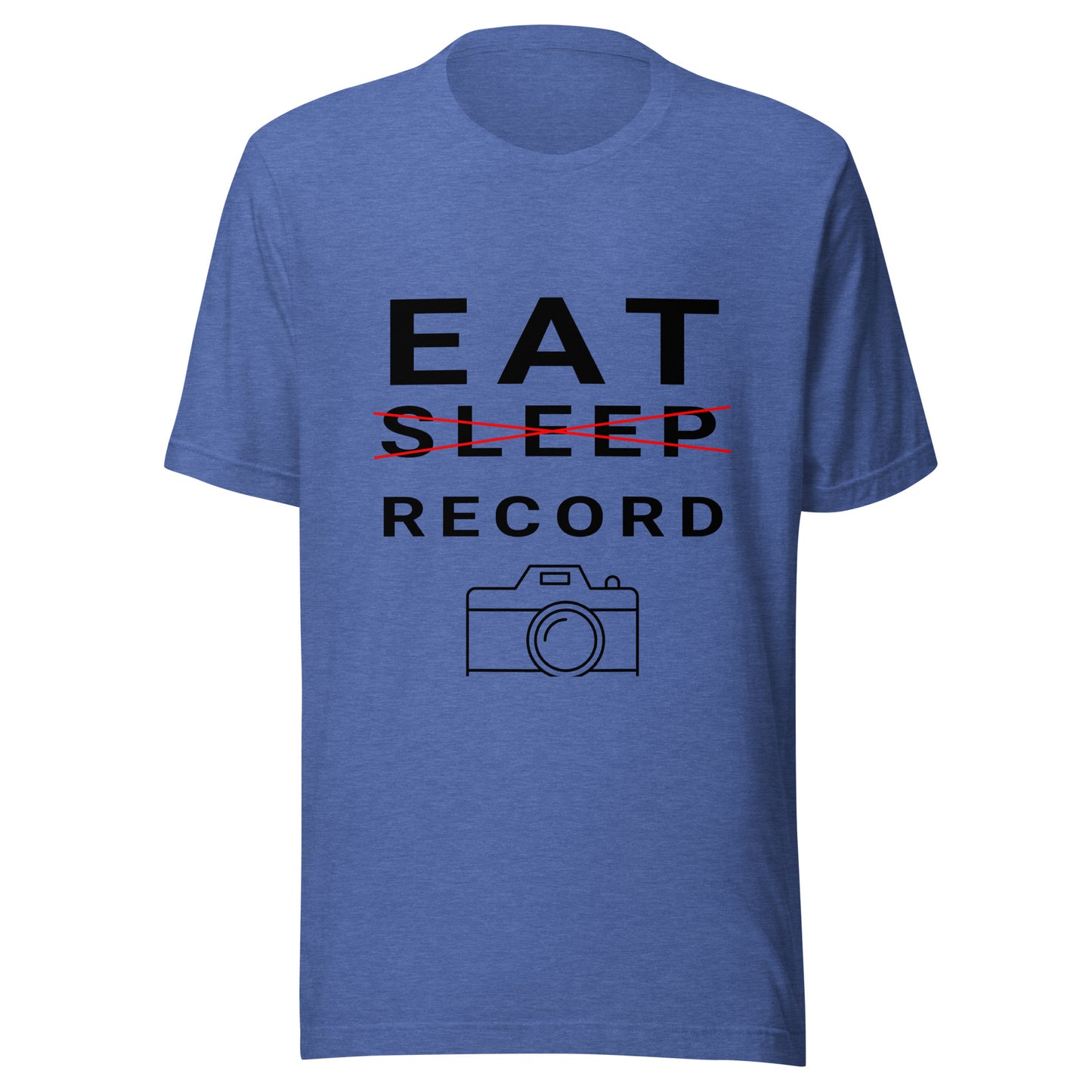 Eat/Sleep/Record Videography T-shirt - Black Text