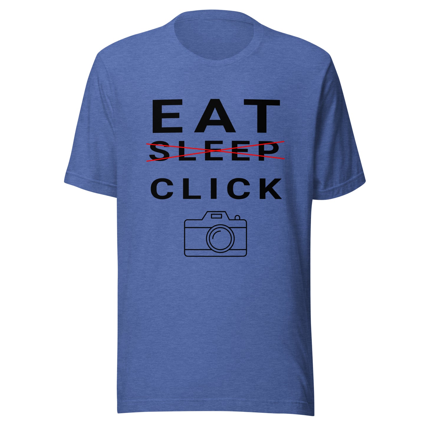 Eat/Sleep/Click Photography T-shirt - Black Text