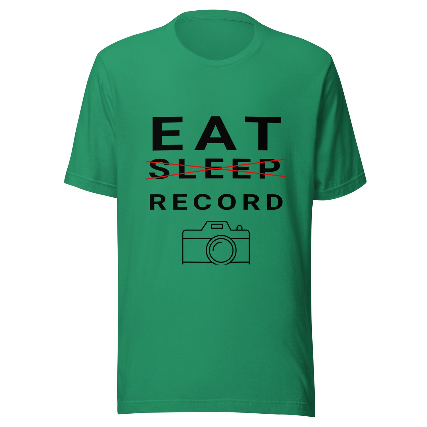 Eat/Sleep/Record Videography T-shirt - Black Text