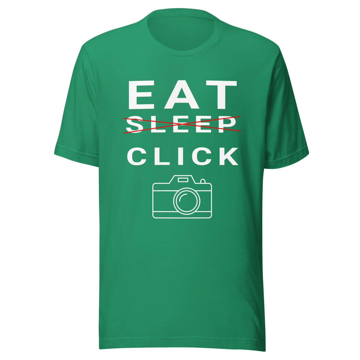 Eat/Sleep/Click Photography T-shirt - White Text