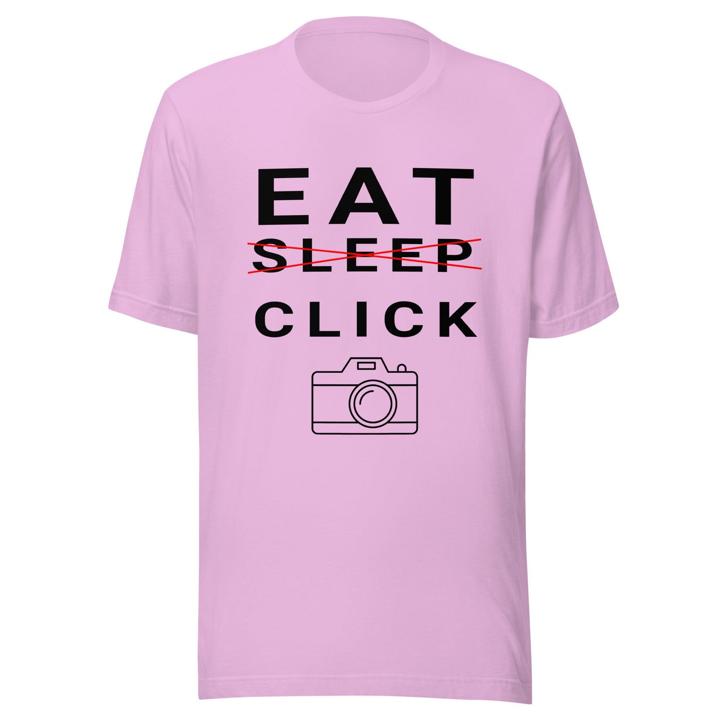 Eat/Sleep/Click Photography T-shirt - Black Text