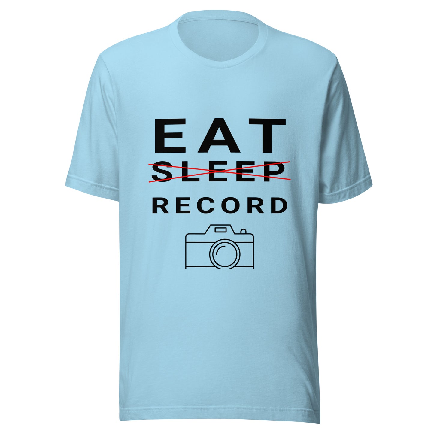 Eat/Sleep/Record Videography T-shirt - Black Text