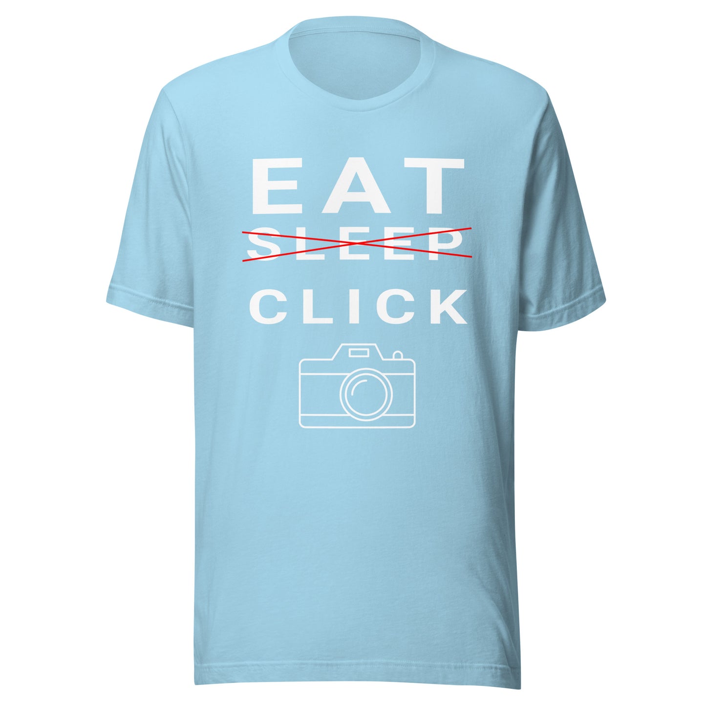 Eat/Sleep/Click Photography T-shirt - White Text