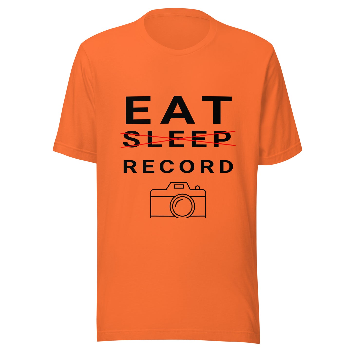 Eat/Sleep/Record Videography T-shirt - Black Text