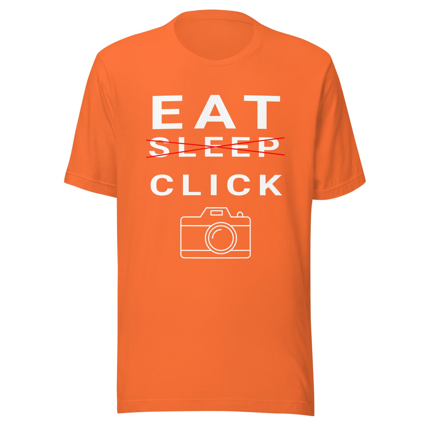 Eat/Sleep/Click Photography T-shirt - White Text