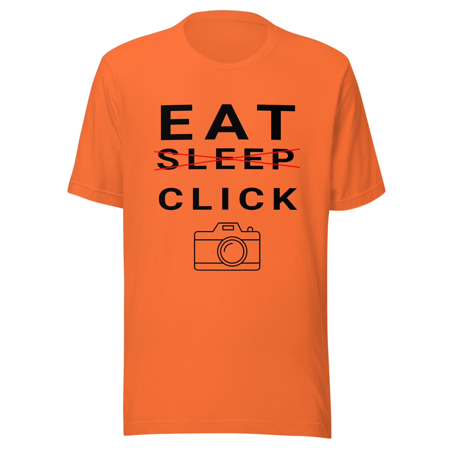 Eat/Sleep/Click Photography T-shirt - Black Text