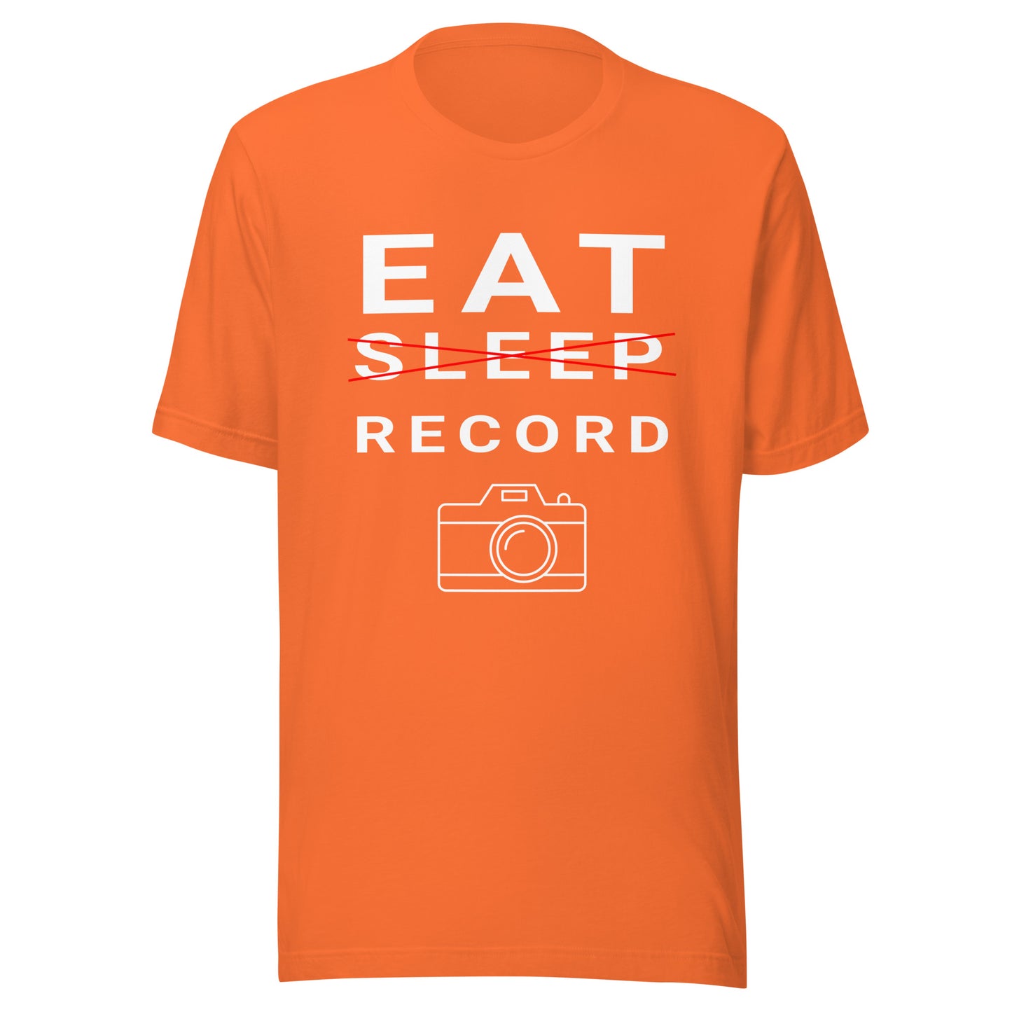 Eat/Sleep/Record Videography T-shirt - White Text