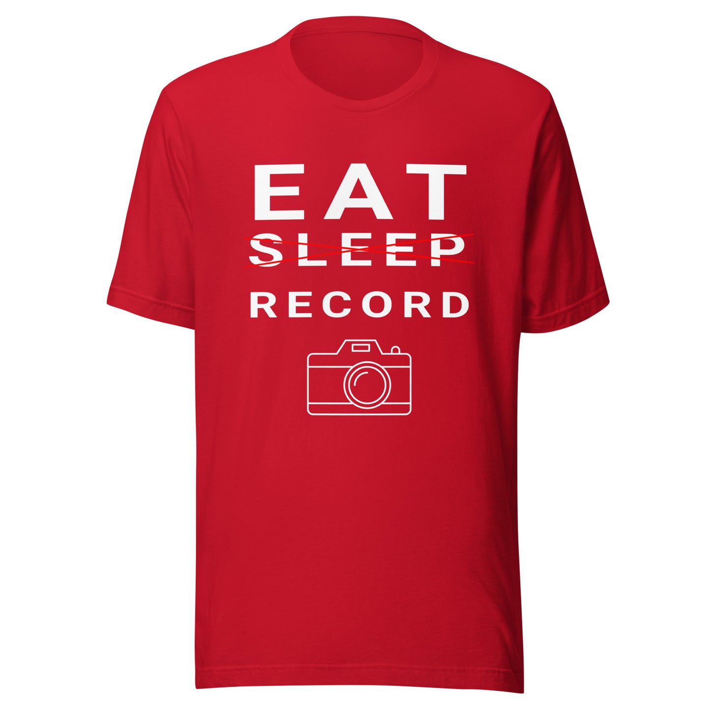 Eat/Sleep/Record Videography T-shirt - White Text