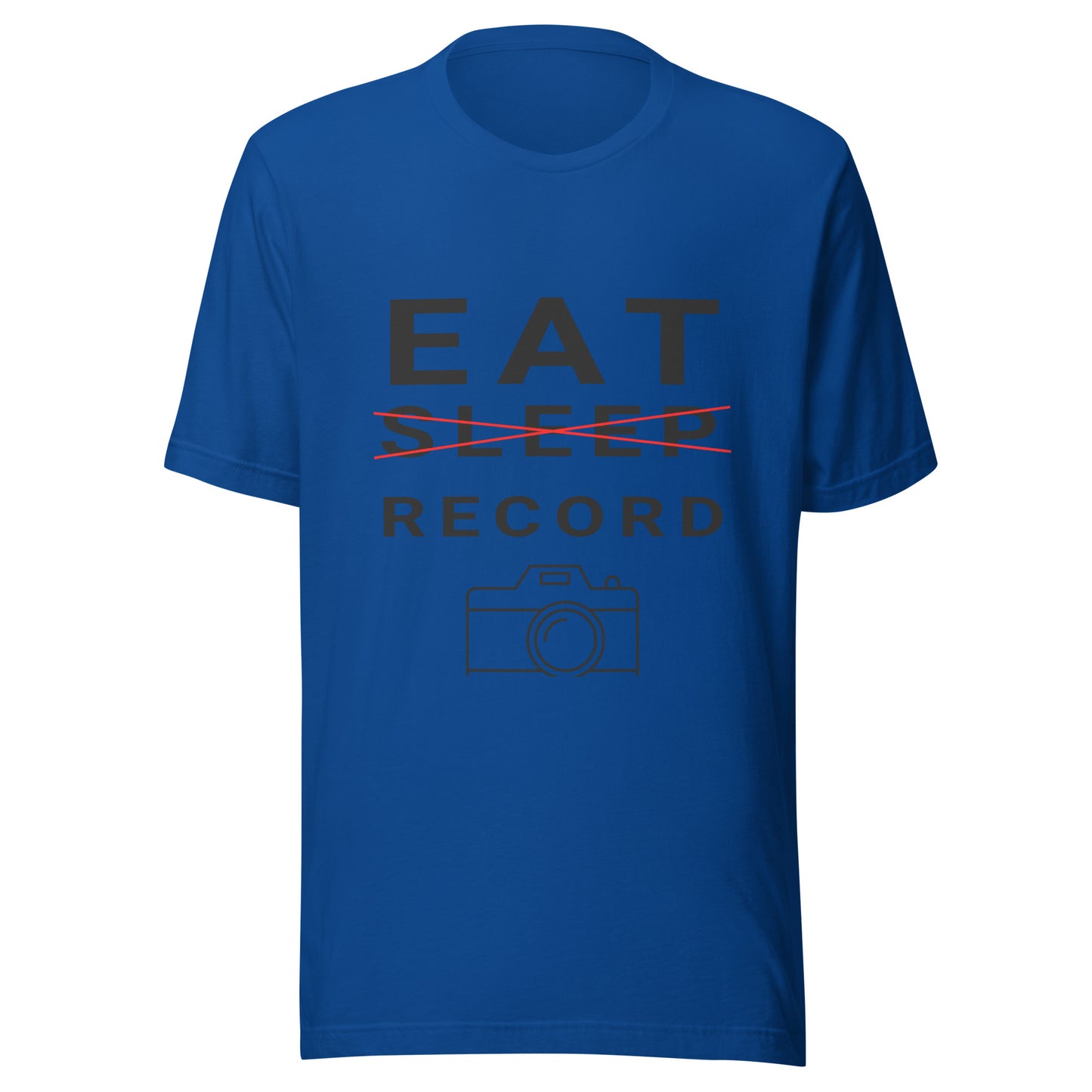 Eat/Sleep/Record Videography T-shirt - Black Text