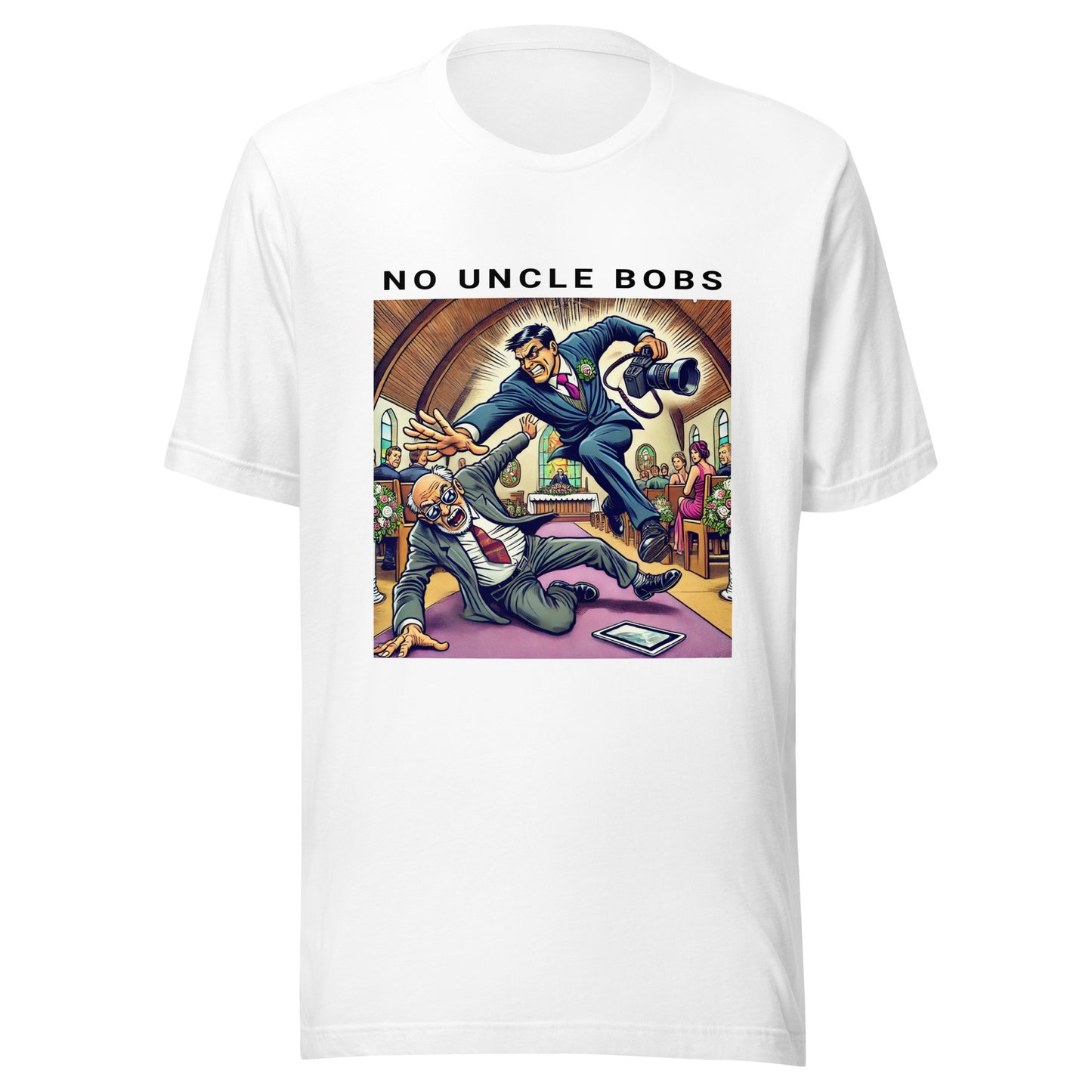 No Uncle Bobs Wedding Photography T-Shirt - Black Text